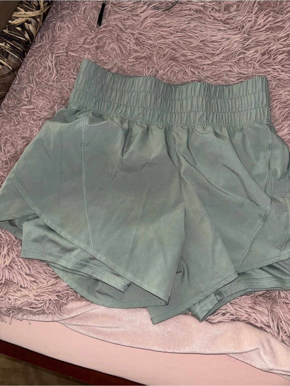 Avia Sage Green Layered Athletic Shorts